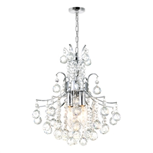 CWI Lighting Princess 3 Light Transitional Metal Mini Chandelier in Chrome