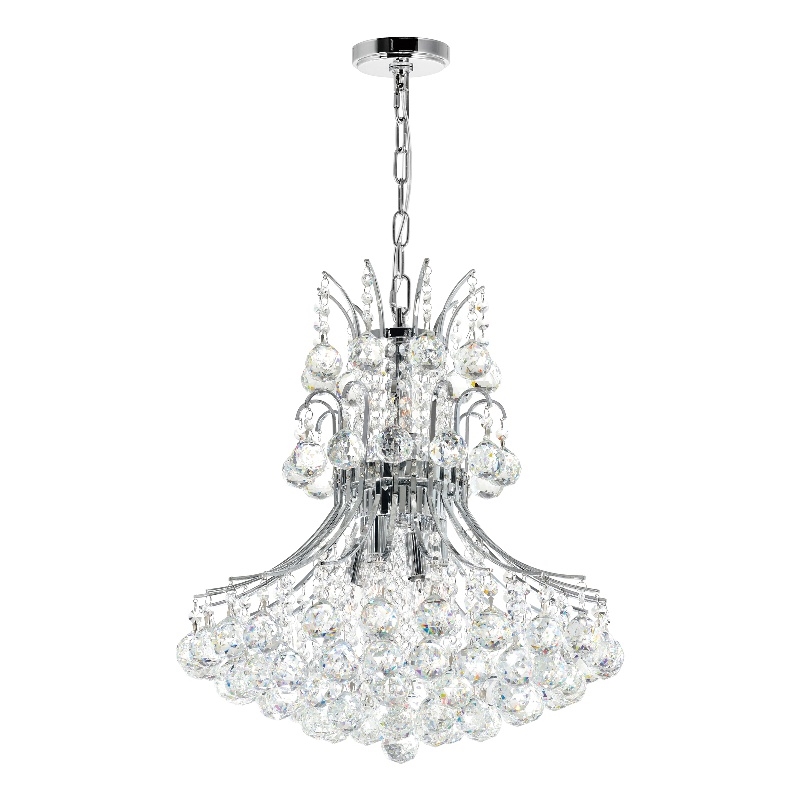 CWI Lighting Princess 8 Light Down Transitional Metal Chandelier in Chrome