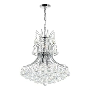 CWI Lighting Princess 8 Light Down Transitional Metal Chandelier in Chrome