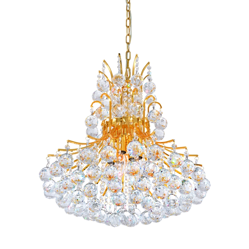 CWI Lighting Princess 8 Light Down Transitional Metal Chandelier in Gold