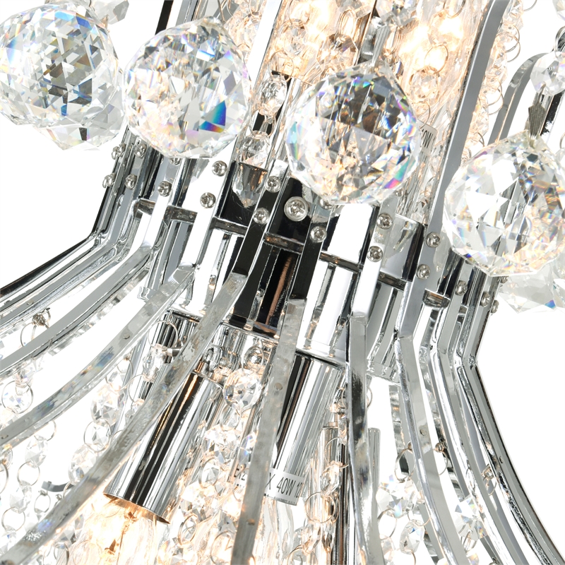 CWI Lighting Princess 10 Light Down Transitional Metal Chandelier in Chrome