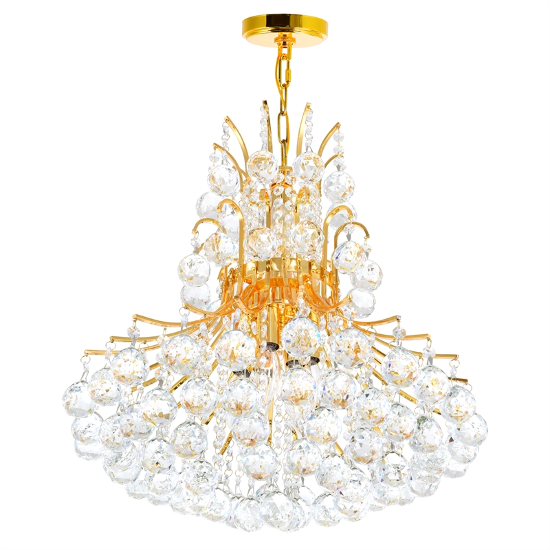 CWI Lighting Princess 10 Light Down Transitional Metal Chandelier in Gold