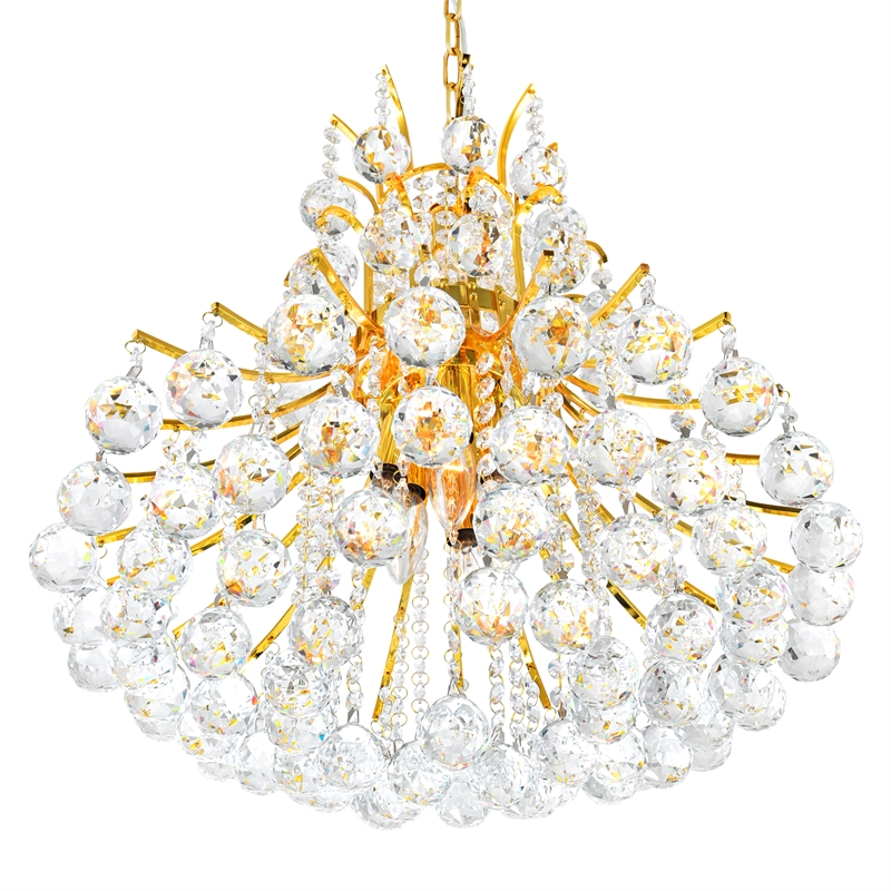 CWI Lighting Princess 10 Light Down Transitional Metal Chandelier in Gold