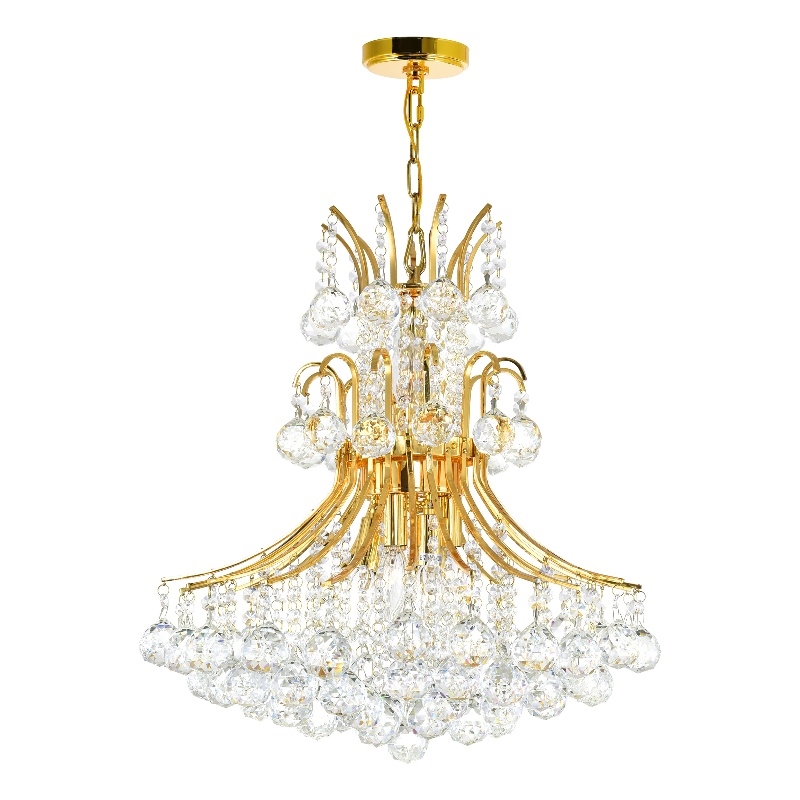 CWI Lighting Princess 10 Light Down Transitional Metal Chandelier in Gold