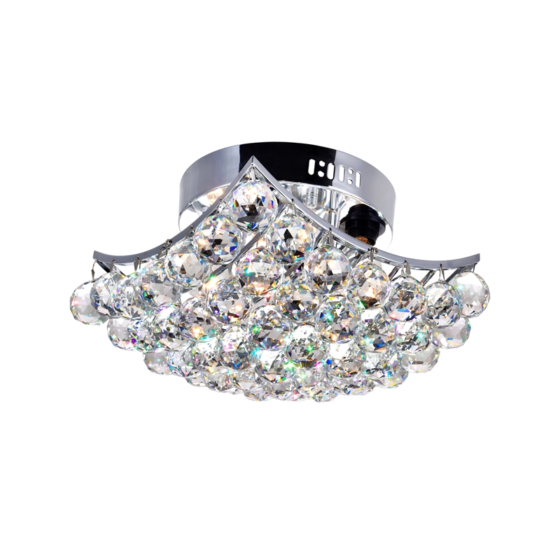 CWI Lighting Queen 4 Light Transitional Metal Flush Mount in Chrome