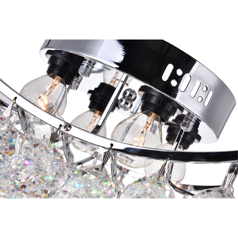 CWI Lighting Queen 4 Light Transitional Metal Flush Mount in Chrome