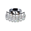 CWI Lighting Queen 4 Light Transitional Metal Flush Mount in Chrome