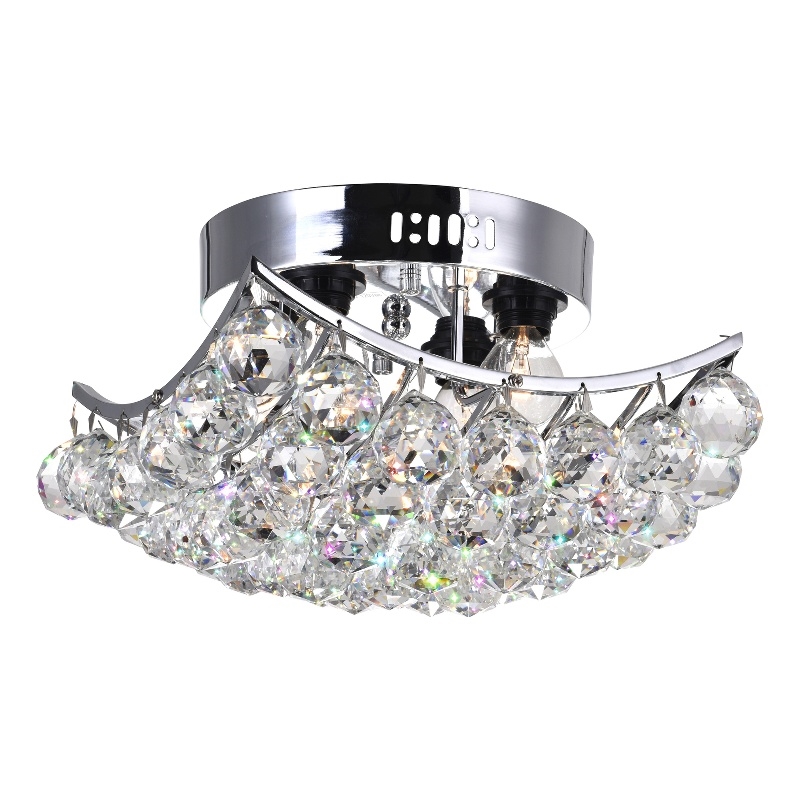 CWI Lighting Queen 4 Light Transitional Metal Flush Mount in Chrome