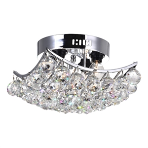 CWI Lighting Queen 4 Light Transitional Metal Flush Mount in Chrome