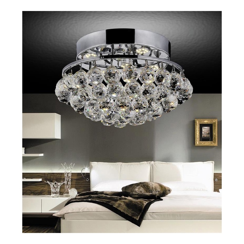 CWI Lighting Queen 4 Light Transitional Metal Flush Mount in Chrome