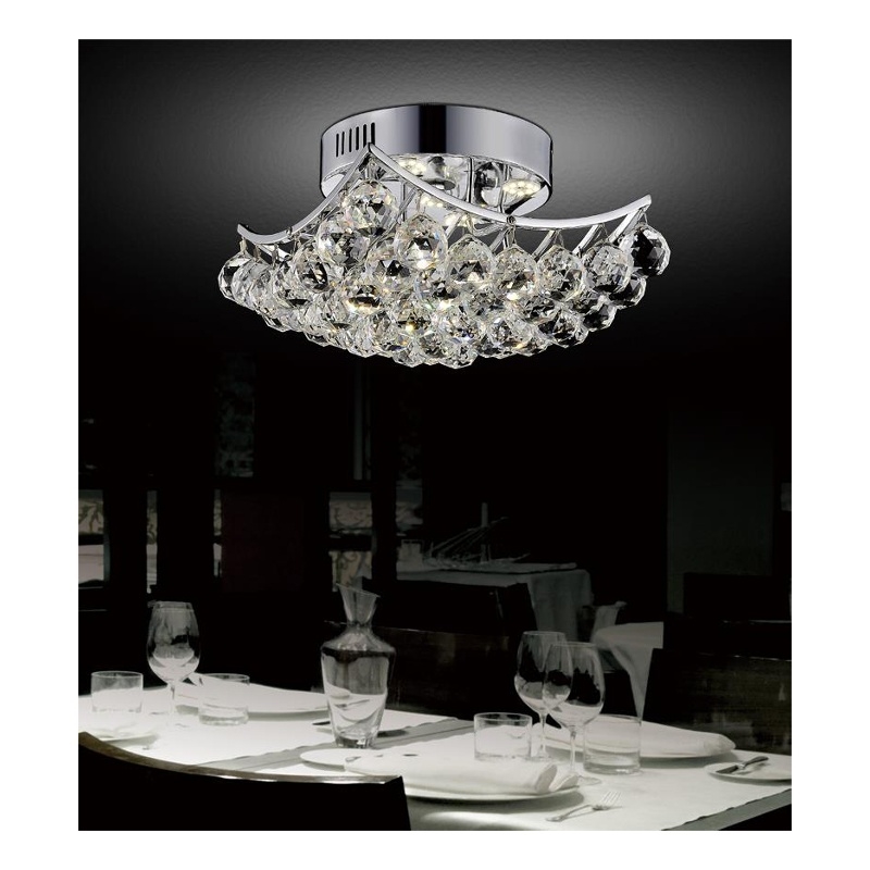 CWI Lighting Queen 6 Light Transitional Metal Flush Mount in Chrome