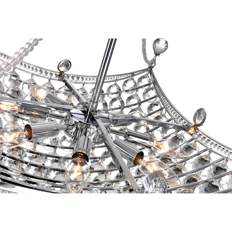CWI Lighting Jasmine 8 Light Down Transitional Metal Chandelier in Chrome