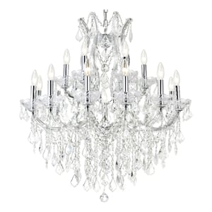 CWI Lighting Maria Theresa 19 Light Up Traditional Metal Chandelier in Chrome