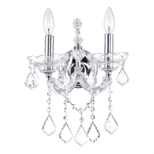 CWI Lighting Maria Theresa 2 Light Traditional Metal Wall Sconce in Chrome