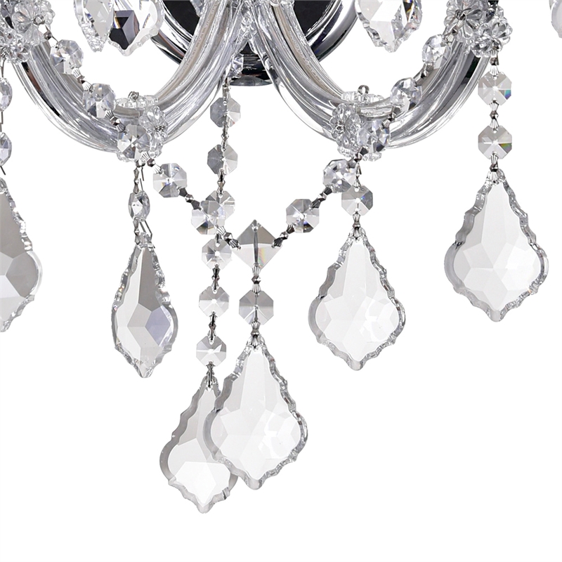 CWI Lighting Maria Theresa 3 Light Traditional Metal Wall Sconce in Chrome