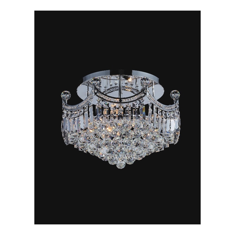 CWI Lighting Amanda 8 Light Transitional Metal Flush Mount in Chrome