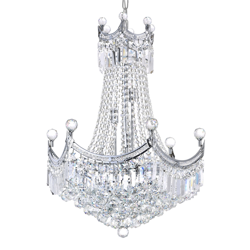 CWI Lighting Amanda 11 Light Down Transitional Metal Chandelier in Chrome
