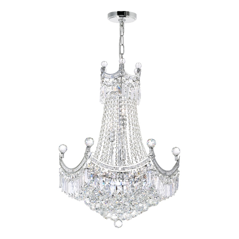 CWI Lighting Amanda 11 Light Down Transitional Metal Chandelier in Chrome
