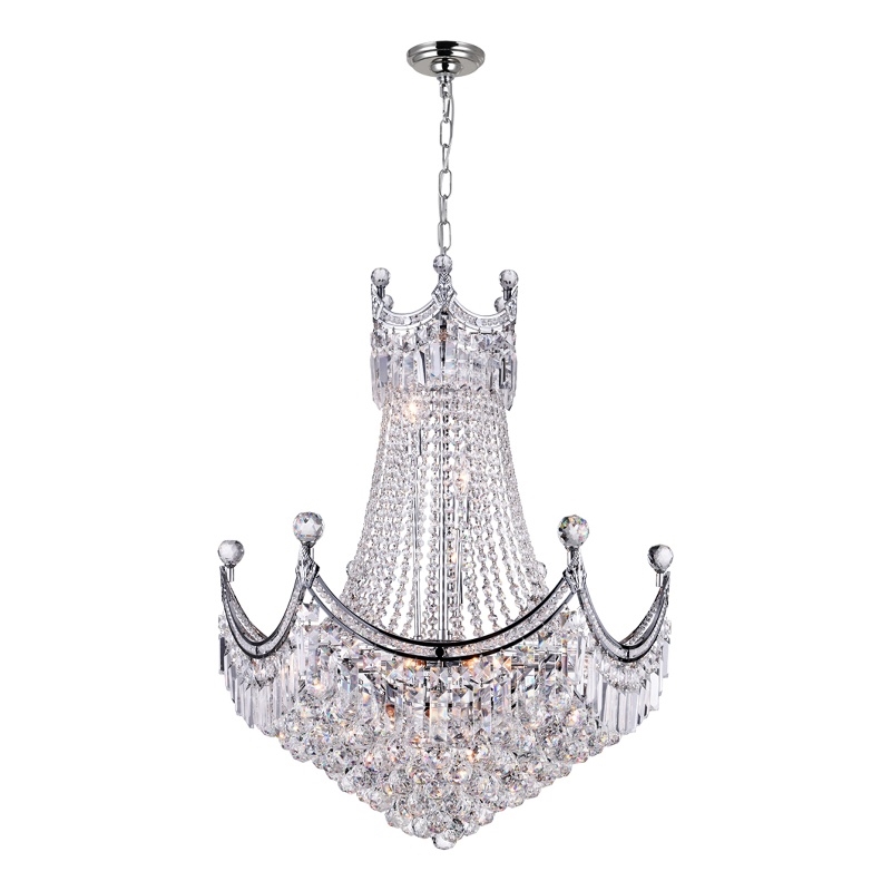 CWI Lighting Amanda 15 Light Down Transitional Metal Chandelier in Chrome