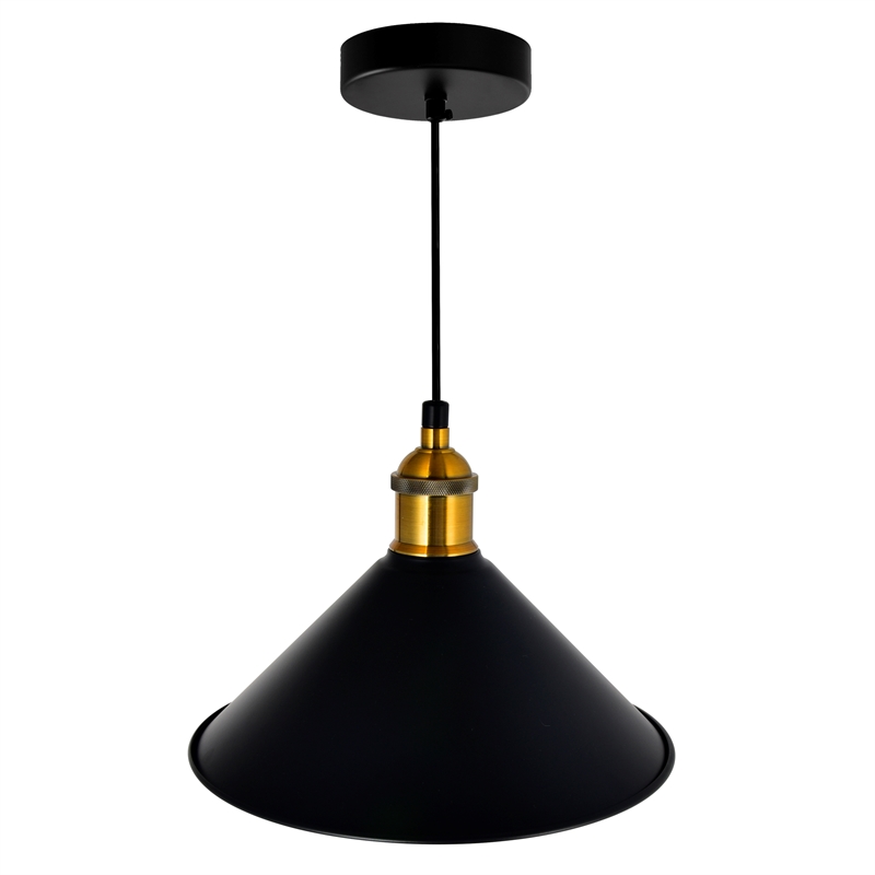CWI Lighting Brave 1 Light Down Farmhouse Metal Mini Pendant in Black