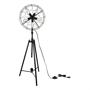 CWI Lighting Pamela 5 Light Farmhouse Metal Floor Lamp in Black