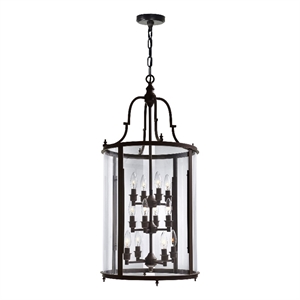 CWI Lighting Desire 12 Light Drum Shade Metal Chandelier in Bronze