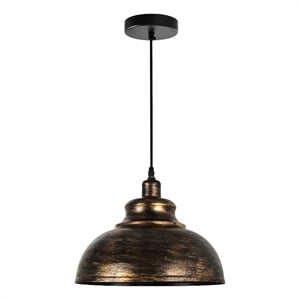 CWI Lighting Vogel 1 Light Down Farmhouse Metal Pendant in Antique Copper