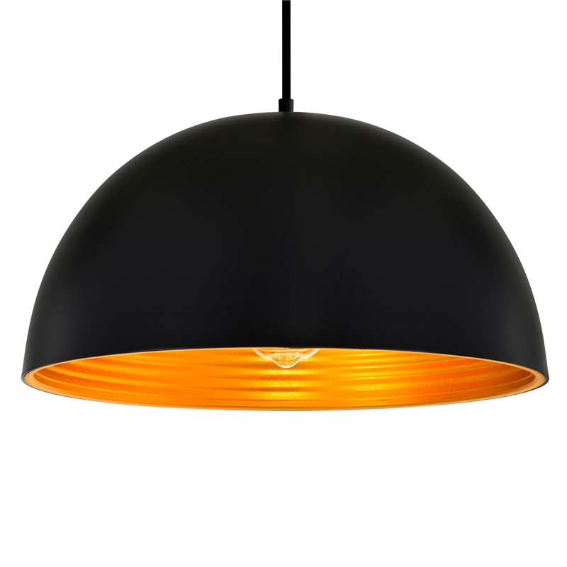 CWI Lighting Modest 1 Light Down Contemporary Metal Pendant in Black
