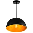CWI Lighting Modest 1 Light Down Contemporary Metal Pendant in Black