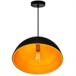 CWI Lighting Modest 1 Light Down Contemporary Metal Pendant in Black