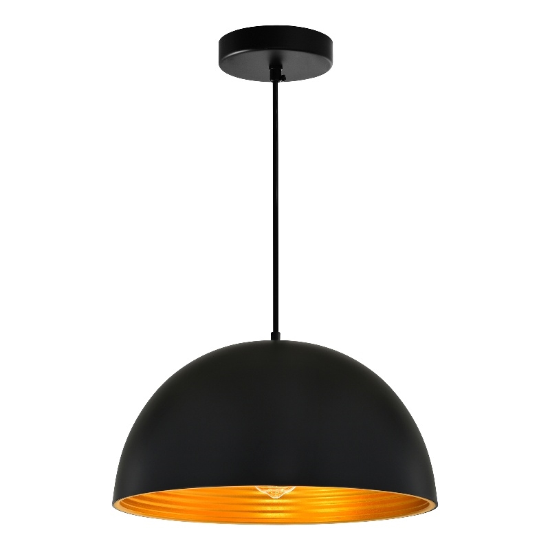 CWI Lighting Modest 1 Light Down Contemporary Metal Pendant in Black