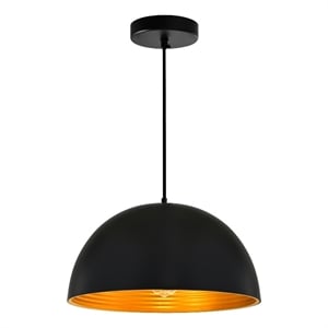 CWI Lighting Modest 1 Light Down Contemporary Metal Pendant in Black