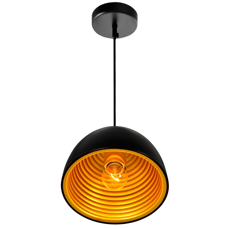 CWI Lighting Modest 1 Light Down Contemporary Metal Mini Pendant in Black