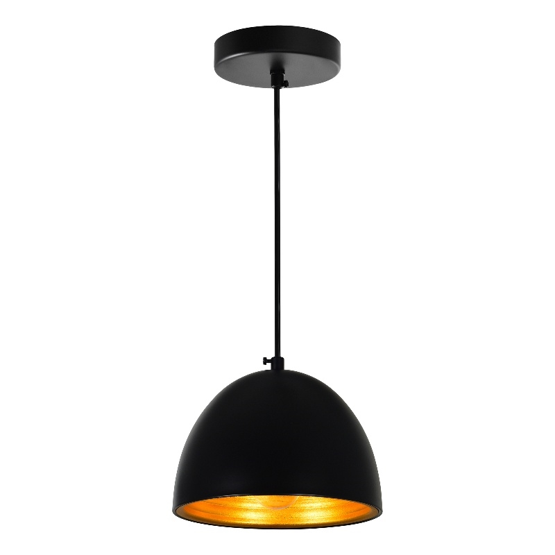CWI Lighting Modest 1 Light Down Contemporary Metal Mini Pendant in Black