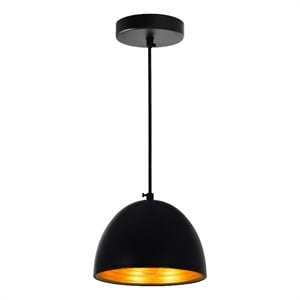 CWI Lighting Modest 1 Light Down Contemporary Metal Mini Pendant in Black