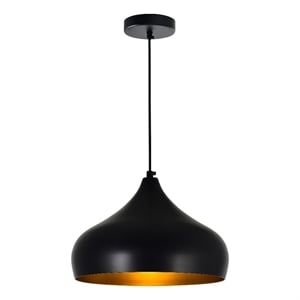 CWI Lighting Dynamic 1 Light Down Contemporary Metal Pendant in Black
