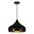 CWI Lighting Dynamic 1 Light Down Contemporary Metal Pendant in Black