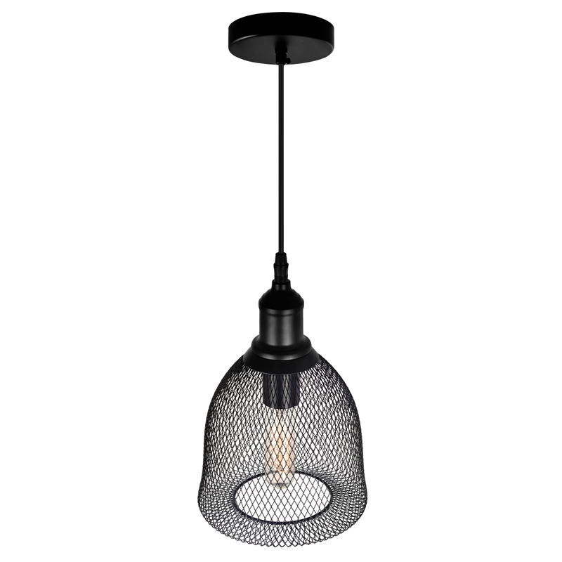 CWI Lighting Drea 1 Light Down Farmhouse Metal Mini Pendant in Black
