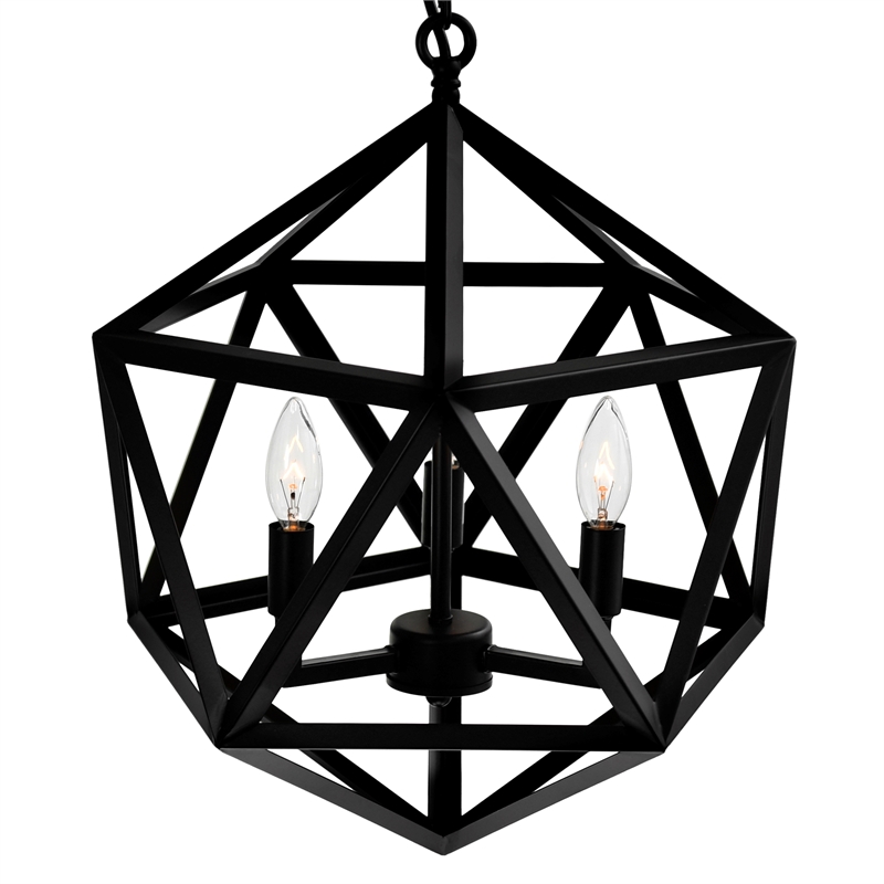 CWI Lighting Amazon 3 Light Up Farmhouse Metal Pendant in Black