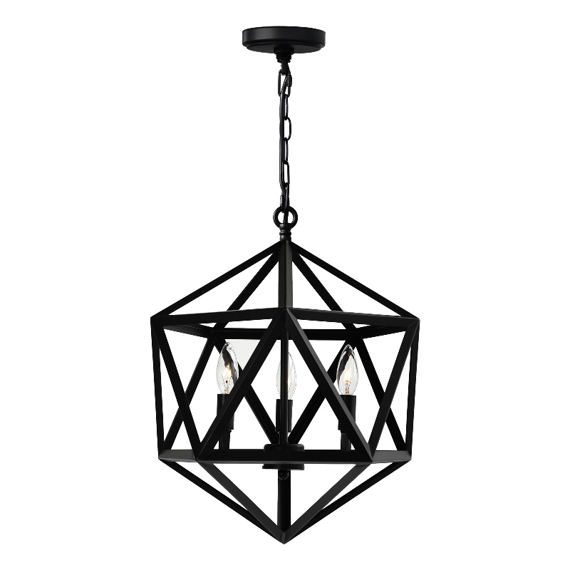 CWI Lighting Amazon 3 Light Up Farmhouse Metal Pendant in Black
