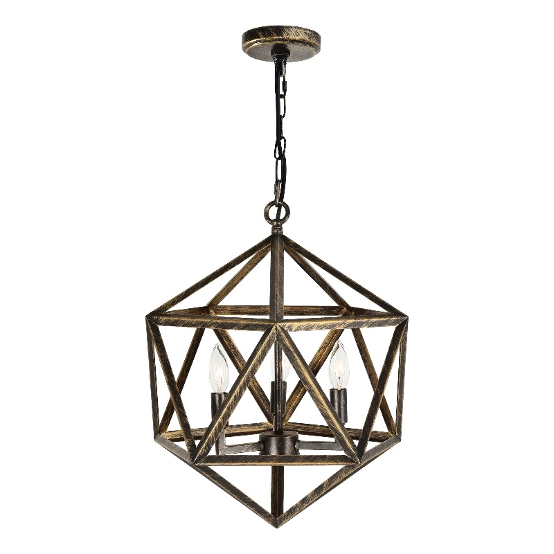 CWI Lighting Amazon 3 Light Up Farmhouse Metal Pendant in Antique Forged Copper