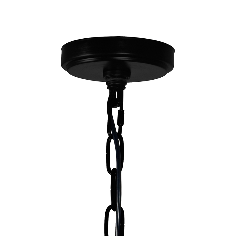 CWI Lighting Amazon 4 Light Up Farmhouse Metal Pendant in Black