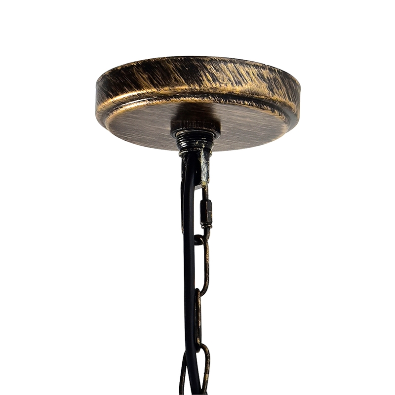 CWI Lighting Amazon 4 Light Up Farmhouse Metal Pendant in Antique Forged Copper