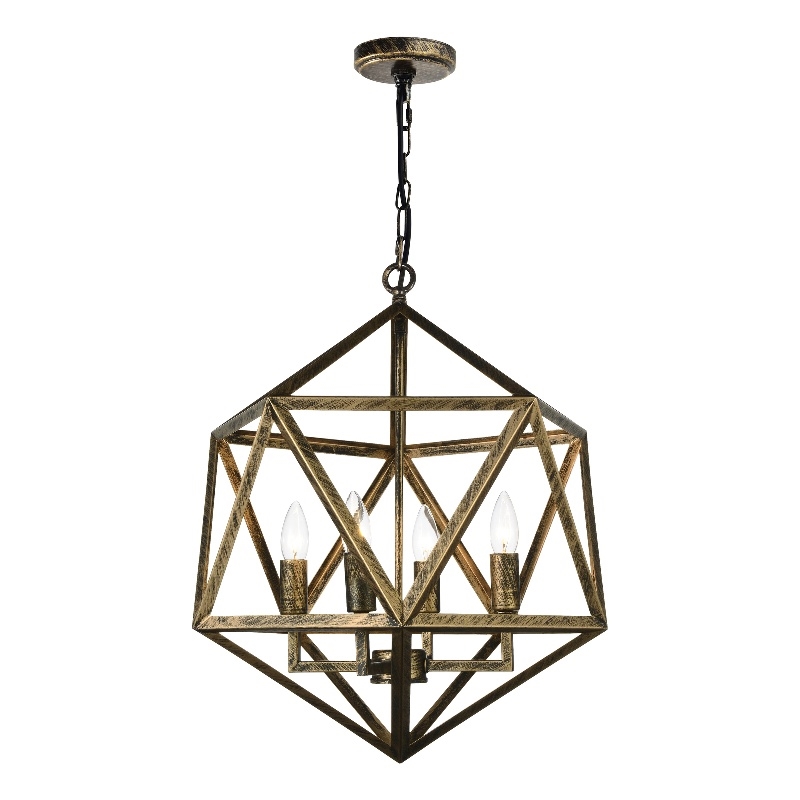 CWI Lighting Amazon 4 Light Up Farmhouse Metal Pendant in Antique Forged Copper