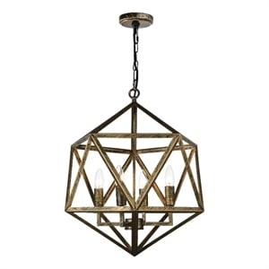 CWI Lighting Amazon 4 Light Up Farmhouse Metal Pendant in Antique Forged Copper