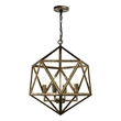 CWI Lighting Amazon 4 Light Up Farmhouse Metal Pendant in Antique Forged Copper