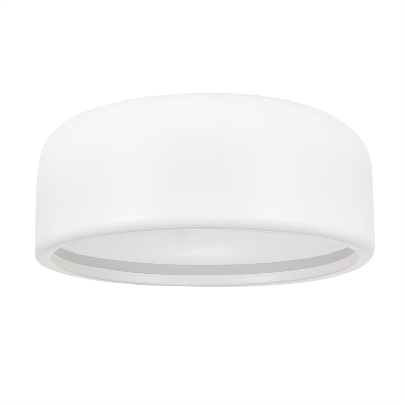 CWI Lighting Campton 2 Light Drum Shade Contemporary Metal Flush Mount in White