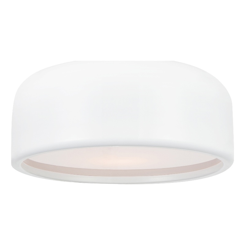 CWI Lighting Campton 2 Light Drum Shade Contemporary Metal Flush Mount in White