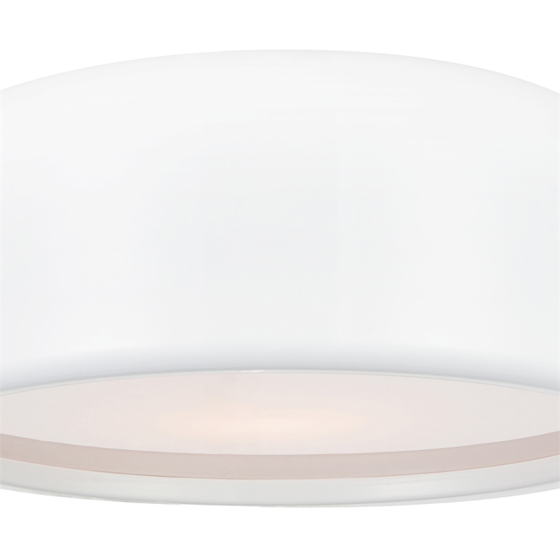 CWI Lighting Campton 3 Light Drum Shade Contemporary Metal Flush Mount in White
