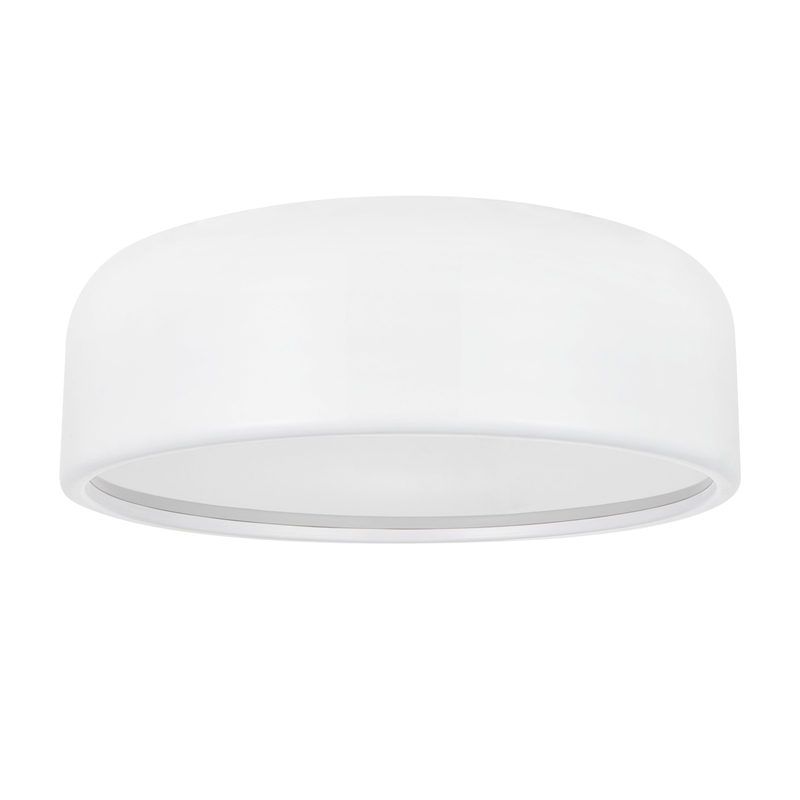 CWI Lighting Campton 3 Light Drum Shade Contemporary Metal Flush Mount in White